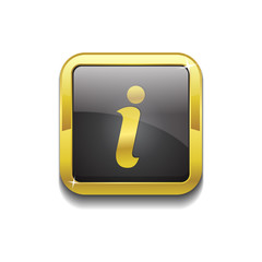 Info Square Vector Golden Black Web Icon Button