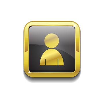 User Square Vector Golden Black Web Icon Button
