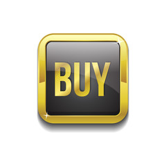 Buy Square Vector Golden Black Web Icon Button