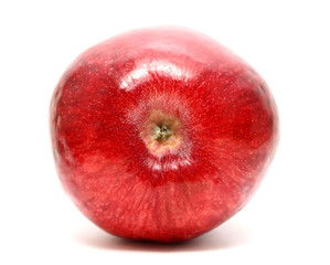 Red ripe apple isolated on a white backgroun