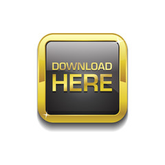 Download Here Glossy Shiny Square Vector Button