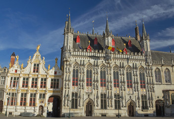Fototapeta na wymiar The Town Hall in Bruges (Belgium)