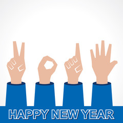 creative happy new year 2015 design with finger stock vector