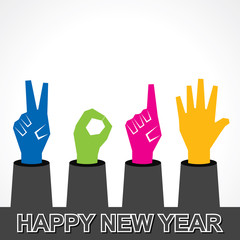 creative happy new year 2015 design with finger stock vector