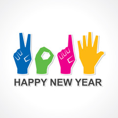 creative happy new year 2015 design with finger stock vector