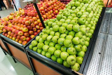 Apple stall in big supermarket