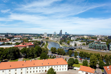 Fototapeta na wymiar Aerial View of Vilnius with Financial District Snipiskes