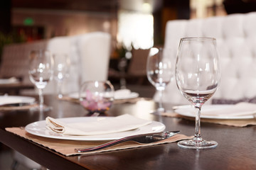 Place setting in a restaurant
