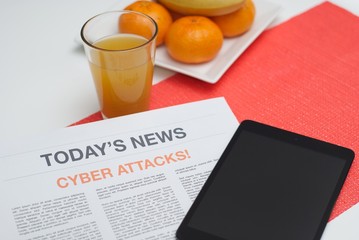 Newspaper read at breakfast