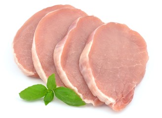 Pork loin sliced