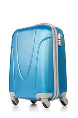 Travel concept with luggage suitacase isolated on white