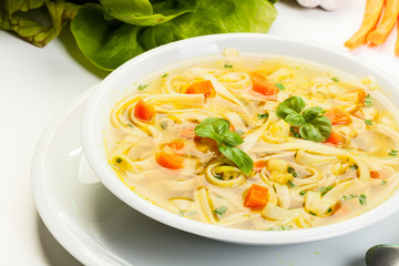 Broth - chicken soup with noodles