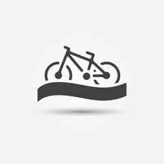 Bicycle tourism vector icon - simple bike symbol