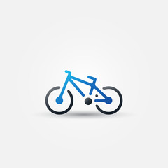 Fototapeta premium Vector blue bicycle icon - simple bike symbol
