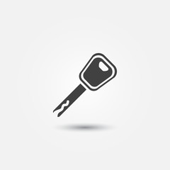 Bright car key vector simple black icon
