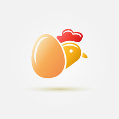 Bright vector poultry symbol l - simple chicken and egg icon