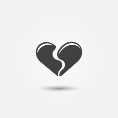 Broken heart icon - vector love simple symbol