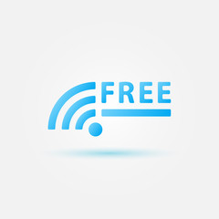 Free Wifi Sign - blue vector wireless icon