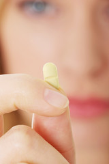 Woman with pill