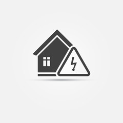 House electricity vector black icon - energy symbol