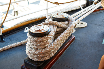 Obraz premium The marine parts of the ship. Sailboat