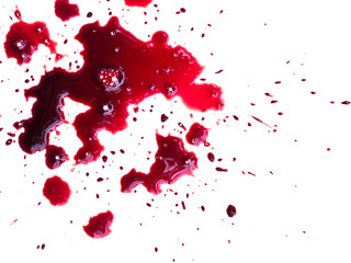 Blood drip on white
