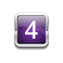 4 Number Rounded Corner Vector Purple Web Icon Button