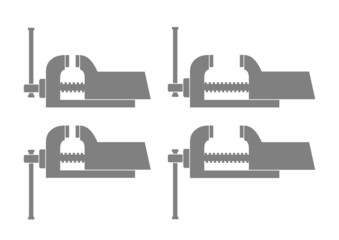 Grey vise icons on white background