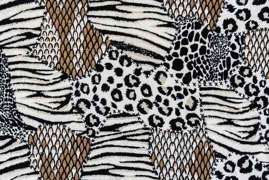 The texture of fabric stripes leopard