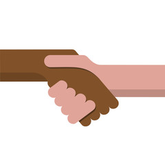Vector sign handshake, no apartheid. Flat design