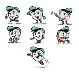 Cute golf ball character