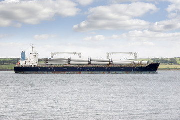 cargo ship with windmill parts