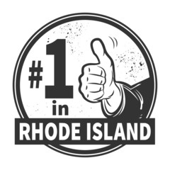 Abstract rubber stamp with text Number One in Rhode Island
