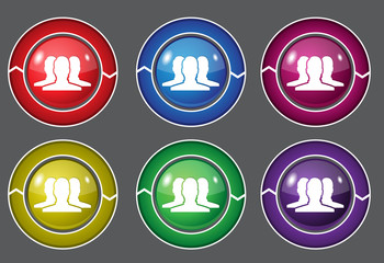 User Circular Vector Colorful Web Icon Set Button