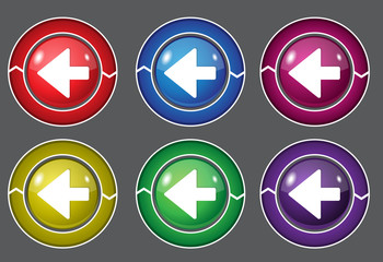 Left Key Circular Vector Colorful Web Icon Set Button