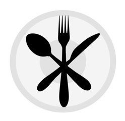 Spoon knife and fork  on Pallet-Vector