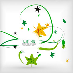 Fototapeta na wymiar Seasonal autumn greeting card, minimal design