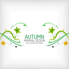 Seasonal autumn greeting card, minimal design