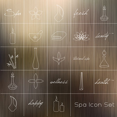 Vector illustration of various spa icons