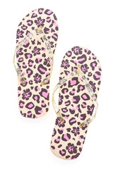 Flip flop fashion plastic shoes isolated on white background