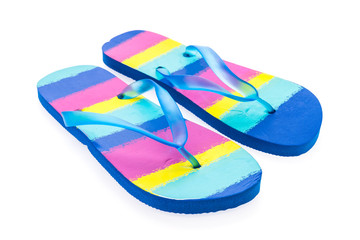 Flip flop fashion plastic shoes isolated on white background