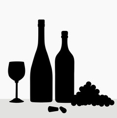 Wine Bottles & Composition- vector
