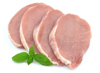 Pork loin sliced