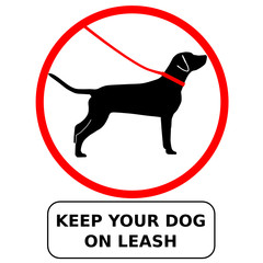 Gebotsschild Hund Leine mit Text Englisch