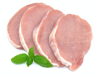 Pork loin sliced