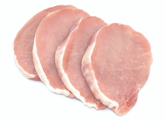 Pork loin sliced