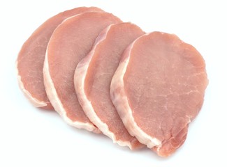 Pork loin sliced