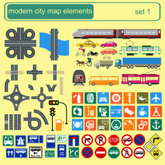 Modern city map elements for generating your own infographics, m