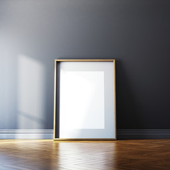Blank picture frame and sunlight