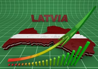 Illustration Map of Latvia